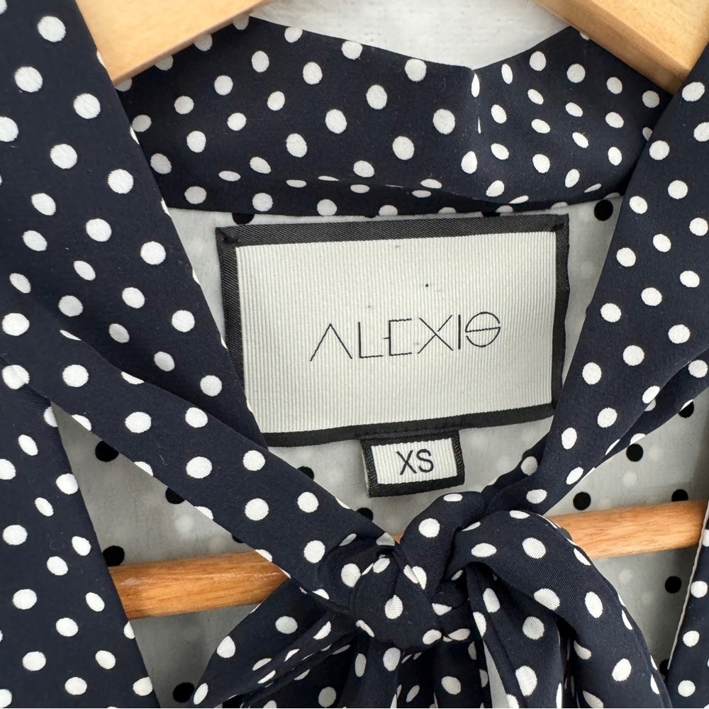 Alexis blue Noelle Polka-Dot Midi‎ Dress XS - Picture 3 of 13